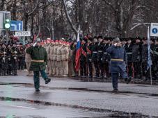 20 января 2019 г. Великий Новгород. пл. Победы-Софийская. 75-я годовщина освобождения Новгорода от немецко-фашистских захватчиков. Парад военнослужащих, современной и исторической военной техники. Фото Анны Костецкой