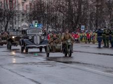 20 января 2019 г. Великий Новгород. пл. Победы-Софийская. 75-я годовщина освобождения Новгорода от немецко-фашистских захватчиков. Парад военнослужащих, современной и исторической военной техники. Фото Анны Костецкой