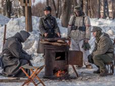 19 января 2019 г. Великий Новгород, кремль. 75-я годовщина освобождения Новгорода от немецко-фашистских захватчиков. Историческая инсталляция &quot;Оккупированный Новгород&quot;. Реконструкторы. Фото Анны Костецкой