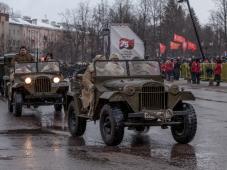 20 января 2019 г. Великий Новгород. пл. Победы-Софийская. 75-я годовщина освобождения Новгорода от немецко-фашистских захватчиков. Парад военнослужащих, современной и исторической военной техники. Фото Анны Костецкой