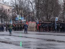 20 января 2019 г. Великий Новгород. пл. Победы-Софийская. 75-я годовщина освобождения Новгорода от немецко-фашистских захватчиков. Парад военнослужащих, современной и исторической военной техники. Фото Анны Костецкой