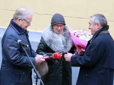 3 ноября 2017 г. Великий Новгород. Торжественная церемония открытия мемориальной доски Владимиру Николаевичу Базовскому. Фото Игоря Белова