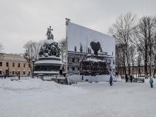 19 января 2019 г. Великий Новгород, кремль. 75-я годовщина освобождения Новгорода от немецко-фашистских захватчиков. Историческая инсталляция &quot;Оккупированный Новгород&quot;. Фото Анны Костецкой