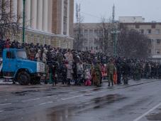 20 января 2019 г. Великий Новгород. пл. Победы-Софийская. 75-я годовщина освобождения Новгорода от немецко-фашистских захватчиков. Парад военнослужащих, современной и исторической военной техники. Фото Анны Костецкой