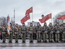 20 января 2019 г. Великий Новгород. пл. Победы-Софийская. 75-я годовщина освобождения Новгорода от немецко-фашистских захватчиков. Парад военнослужащих, современной и исторической военной техники. Фото Анны Костецкой