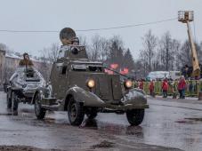 20 января 2019 г. Великий Новгород. пл. Победы-Софийская. 75-я годовщина освобождения Новгорода от немецко-фашистских захватчиков. Парад военнослужащих, современной и исторической военной техники. Фото Анны Костецкой