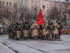 20 января 2019 г. Великий Новгород. пл. Победы-Софийская. 75-я годовщина освобождения Новгорода от немецко-фашистских захватчиков. Парад военнослужащих, современной и исторической военной техники. Фото Анны Костецкой