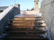 Великий Новгород. Лестницы, ведущие на мост Александра Невского