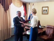 Мэр Великого Новгорода Юрий Бобрышев и Глава Петрозаводского городского округа Ирина Мирошник