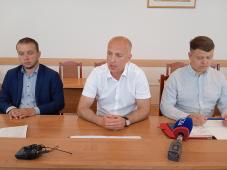 1 июля 2022 г. Великий Новгород. Пресс-конференция исполняющего полномочия Мэра Великого Новгорода Владимира Еремина. Фото управления по работе со СМИ