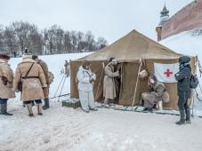 20 января 2019 г. Великий Новгород, западный берег р. Волхов. 75-я годовщина освобождения Новгорода от немецко-фашистских захватчиков. Историческая реконструкция-показ &quot;Освобождение Новгорода&quot;. Фото Анны Костецкой