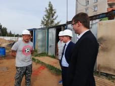 9 сентября 2019 г. Великий Новгород, ул. Вересова. Строительство детского сада на 190 мест в Северном мкр. Фото управления по работе со СМИ